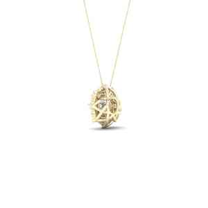 Colgante de Círculo Abierto de Doble Hilera con Diamantes Cultivados en Laboratorio con Certificación IGI, Corte Redondo, en Oro de 10K, 14K, 18K, Plata 925, 935, Joyería Fina - Product Image 4
