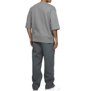 เสื้อยืดแขนสั้นผ้าคอตตอนหนาน้ำหนักมาก พิมพ์ลายแบบมินิมอล สำหรับผู้ชาย รับผลิตเสื้อยืดแบบ OEM แบรนด์ส่วนตัว ขายส่ง - Product Image 2