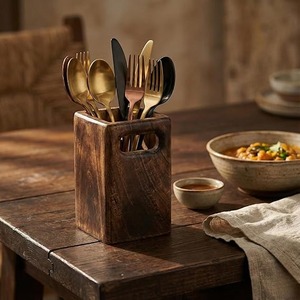 Portacucharas de Madera con Estampado Floral de Tres Niveles, Clásico, de Alta Calidad, con Base Antideslizante para un Uso Seguro en la Cocina a Precio Económico en India - Product Image 3