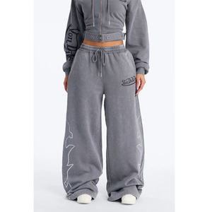 Chándal de mujer con logo personalizado y franjas laterales, conjunto de sudadera y pantalón de chándal de forro polar técnico para jogging - Product Image 2