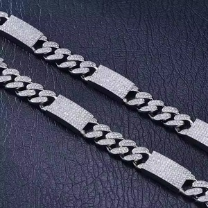 New Fully <b>Iced</b> Moissanite Diamond Choker Set Tennis Tester Checked Silver Link <b>Chain</b> Yellow Gold IGI Direct Indian - Product Image 2
