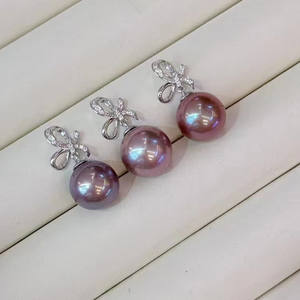 Collier en argent S925 avec perle d'eau douce naturelle, pendentif en forme de V, chaîne polyvalente pour clavicule, produit de niche frais, boucles d'oreilles en perles - Product Image 3