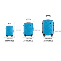 Valise de voyage de luxe personnalisée bleu paon à 4 roues pour femme d'affaires, antivol, avec roulettes pivotantes et serrure à combinaison