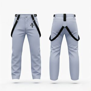 Pantalon de ski pour homme personnalisé, en polyester 100 %, teint uni, imperméable 10 000 mm, isolation polaire 240 g, fermeture auto-agrippante - Product Image 1