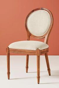 Chaise de salle à manger en teck moderne, durable et écologique, avec dossier rond et assise en cuir rembourré - Product Image 3