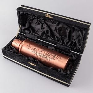 ชุดขวดน้ำทองแดงลายดอกไม้สีขาว ลายวินเทจ พกพาสะดวก พร้อมฝาปิด - Product Image 4