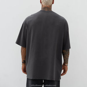 เสื้อยืดทรงสลิมฟิต คอริงเกอร์ ผ้าคอตตอนหนานุ่ม แห้งเร็ว ไหล่ตก ความยาวปกติ สำหรับผู้ชาย - Product Image 4