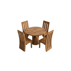 ARTERRA Ensemble de table à manger ronde en teck de luxe haut de gamme, mobilier moderne pour hôtel, villa - Product Image 1