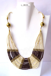 Collar de cuentas de vidrio Lumira Heritage con eslabones de corazón, hecho a mano en India, elegante, para fiestas nupciales, joyería de lujo para mujer, suministro al por mayor - Product Image 3