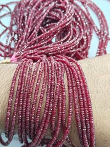 Perles de pierres précieuses rubis Longido 2026, 2,5 mm à 3,5 mm, pierres naturelles facettées taillées en rondelle pour colliers et bracelets pour femmes - Product Image 4