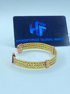 Handforge Global Impex HGI-098765 Women's Men's <b>Copper</b> Brass Gold Plated Vintage Cuff <b>Bracelet</b> Bulk High Quality Wedding Jewelry - Product Image 5