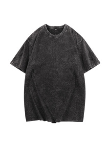T-shirt en coton vert olive délavé surdimensionné pour homme, manches courtes, col rond, couleur unie, décontracté, jersey uni - Product Image 4