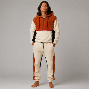 Ensemble de survêtement en polaire pour homme, vêtements décontractés, tissu doux et chaud, sweat à capuche et pantalon, coupe confortable, ensemble de survêtement en polaire de qualité supérieure pour homme - Product Image 1