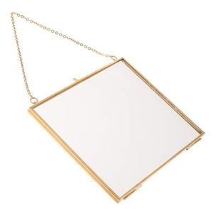 Vintage Floating <b>Glass</b> <b>Hanging</b> Photo <b>Frame</b> With Gold Metal Chain Double <b>Glass</b> Square Display For Pressed Flowers Home Decor - Product Image 2