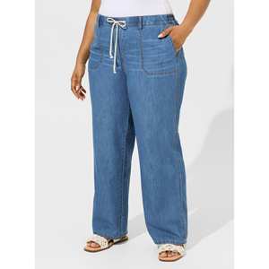 Pantalones Vaqueros de Diseño Único, Estilo Retro Americano, Holgados, de Pierna Recta, para Mujer - Product Image 2