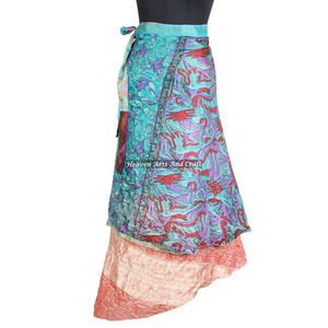 New Indian Reversible Silk Sarong Long <b>Wrap</b> Around <b>Skirt</b> Magic 38" Sarong Pareo Custom Latest Design Women Fashion Wear - Product Image 6