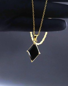 Collar con Colgante de Turmalina Negra en Forma de Cometa, Cadena Chapada en Oro y Plata, Cristal Curativo, Protección, Piedra Energética, Joyería, Regalo - Product Image 2