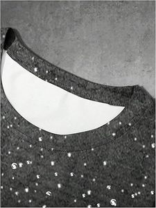 T-shirt Homme Imprimé Flamme Strass Personnalisé Galaxie Streetwear Oversize Fabrication OEM - Product Image 3