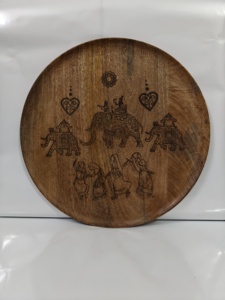 Platos de madera, platos de resina, platos con pegatinas, platos de madera para servir comida - Product Image 5
