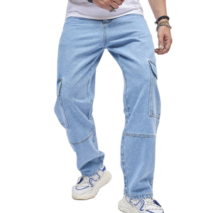 Men's Mid Waist Stonewashed Straight Leg Denim Jeans Regular Fit Cotton Casual Eco-Friendly Breathable Streetwear Spring High - Product Image 3