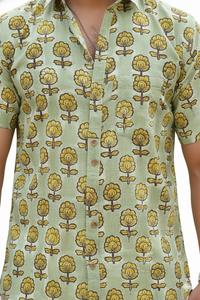 Chemise pour homme en coton bio durable, motif naturel, fibres douces, style vacances plage, chemise d'été écologique pour homme - Product Image 2