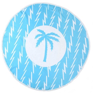Toallas de playa de algodón orgánico personalizadas de lujo, diseño redondo sin arena de Pestemal turco de alta calidad con logotipos de impresión personalizados - Product Image 2