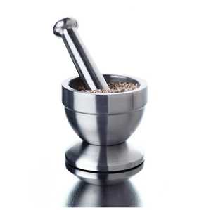 Wood Column Mortar Pestle Set Heavy Duty Dishwasher Safe Leak Proof Spice <b>Grinder</b> Manual <b>Herb</b> Garlic Crusher Cylindrical Bowl - Product Image 6