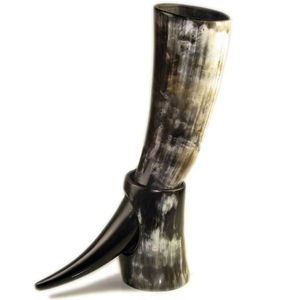 Support pour corne à boire viking de haute qualité, écologique, poli et sculpté, artisanat naturel, souvenir pour mariage et décoration intérieure - Product Image 1