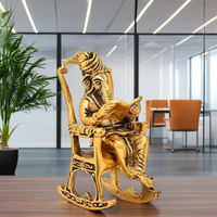 Sculpture artisanale en métal de Dieu Ganesh lisant Ramayana Style Art déco idole Murti pour décor de bureau à domicile Diwali Occasion cadeau