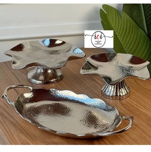 Ensemble de présentoirs floraux en aluminium poli argenté, écologiques et luxueux, pour mariage, plateau de service, support à gâteau, Innovation Craft International - Product Image 5