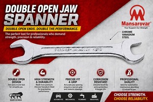 MANSAROVAR Double <b>Open</b> Jaw <b>Spanner</b> Set Chrome Vanadium Steel Metric 6x7 to 55X60 mm Industrial Grade Manual Wrench - Product Image 3