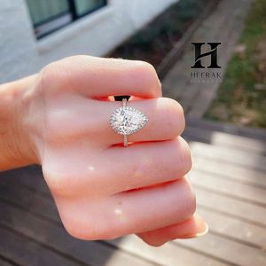 <b>Custom</b> 14K Rose Gold 2ct Pear Cut Lab Grown Diamond Engagement <b>Ring</b> IGI Certified Pear Shape Halo Diamond <b>Ring</b> for Women - Product Image 1