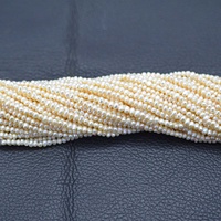 Perles rondes en forme de pomme de terre en perles d'eau douce naturelles blanches de 2 mm 3 mm, perles d'eau douce authentiques pour la fabrication de bracelets et de colliers