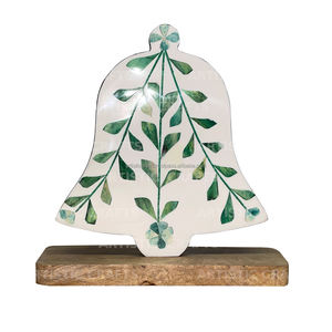 Venta caliente último diseño incrustaciones de hueso de madera Navidad Santa cláusula campana hierba Salvia para decoraciones de fiesta - Product Image 1