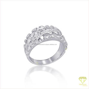 Bague audacieuse style nuget en argent sterling 925 et diamant de laboratoire de luxe pour les grossistes mondiaux en bijoux - Product Image 2