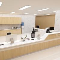 Réception médicale moderne pour hôpital et hôtel, en bois massif, design écologique