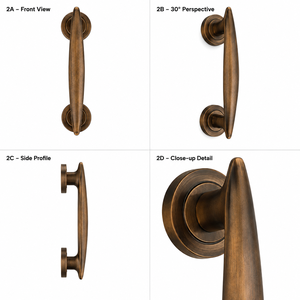 Matte Bronze Brass Pull <b>Handle</b> Arrow Style <b>Cabinet</b> <b>Door</b> Hardware for Furniture <b>Kitchen</b> Dining Wardrobe Interior Applications - Product Image 2