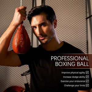 Leather <b>Boxing</b> Speed <b>Ball</b> Lace-Up Closure Durable Mixed Filling for Adult Punching Training - Product Image 5