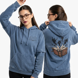 Sudadera con capucha verde azulado oscuro para mujer, con estampado de letras Rise, gráfico abstracto multicolor de graffiti zombie, estilo streetwear, lavado vintage - Product Image 2