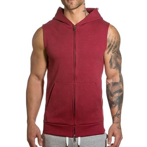Sweat-shirts et hoodies sans manches en coton pour hommes, fermeture éclair, prix bas - Product Image 4