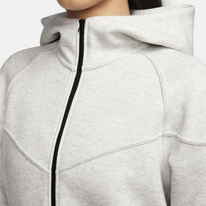 Vente en gros de sweats à capuche zippés pour femmes, personnalisables, vierges, en molleton épais, à épaules tombantes, noirs, coupe courte, de haute qualité - Product Image 5