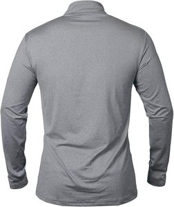 Chemises de sport à manches longues pour hommes, sweat-shirt à demi-zip, hauts de fitness pour le jogging, respirants, compressifs, pour la course à pied - Product Image 2