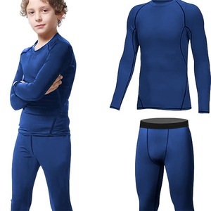 Conjunto de compresión para niños, manga larga, de secado rápido, licra y poliéster, top de manga larga y pantalones sin costuras, ropa deportiva para niños - Product Image 5