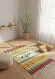 Wholesale Modern Cotton Woven Beige Plush Floral Machine Washable Reversible Backing Multicolor Rug/<b>Runner</b> Home Prayer Picnic - Product Image 3