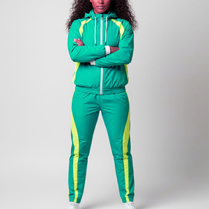 Conjunto Deportivo de Dos Piezas para Mujer, Chaqueta y Pantalones de Nailon Ligeros, Cortavientos, Impermeables y Transpirables para Correr y Entrenar - Product Image 1