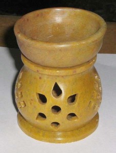 Tallado a mano más popular indio diseñado en lámpara de Perfume de esteatita redondeada antigua quemador de aceite aromático para decoración del hogar - Product Image 2