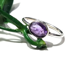 Natural Amethyst Gemstone Ring, Solid 925 Sterling Silver Rings: Handmade Statement Ring For Men & Women - Product Image 1
