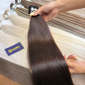 Extensions de cheveux humains à pointe plate RUSA, super double drawn, cheveux vietnamiens bruts, couleur brun foncé # Fixation par fusion à trame simple 2H - Product Image 3