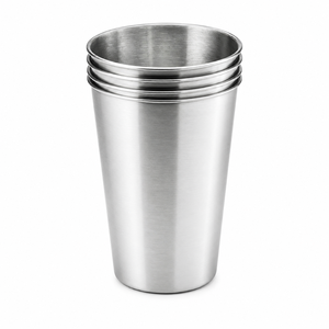 Gobelets réutilisables en acier inoxydable de qualité alimentaire, incassables, empilables, verres à bière, gobelets à eau en métal pour restaurant et camping - Product Image 1
