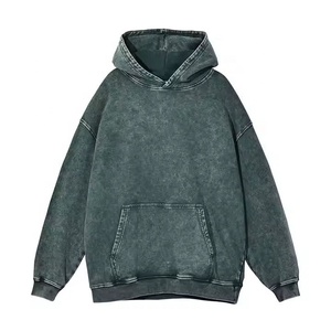 Sudadera con Capucha para Hombre, Casual, de Invierno, Forrada con Felpa, Lavado Ácido, Logotipo Frontal, Diseño Sólido, Poliéster/Algodón 350g, Resistente al Viento, Anti-Pilling - Product Image 4